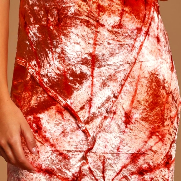 Free People "Serious Swagger" Pink Tie Dye Midi Skirt - Picture 4 of 5